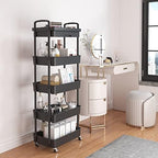Calmootey 5-Tier Utility Cart with Drawer & Wheels, Storage for Home,Office - Image 2