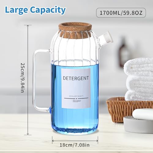 60oz Fabric Softener Dispenser,Liquid Laundry Detergent Dispenser with Lables,Laundry Detergent Container - Image 3