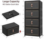 1288QT Extra Large Stackable Storage Bins with Lids & Wheels - Image 2
