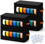 Filament Storage Box, 4 Pack Filament Container Hold 24 Rolls 3D Printer Filament Storage, Zippered Lid, Dustproof, Stackable Filament Container for PLA, ABS, PETG, TPU by Unknown