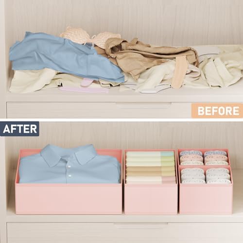 DIMJ Drawer Organizer Clothes Storage - 24 Pack Baby Dresser Organizer for Nursery, Small Fabric Closet Drawer Organizer Bins for Underwears Socks, Foldable Storage Dividers Organization for Bedroom - Image 6