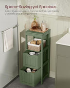 VASAGLE Bathroom Floor Cabinet, 2 Drawers, 35" H, Forest Green - Image 5