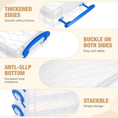 Gueevin 24 Pcs Pencil Box Clear Plastic Pencil Case, Blue - Image 3