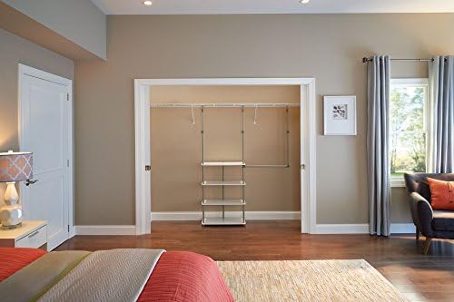 ClosetMaid® Maximizer™ Closet Accessory, Add Adjustable Storage Space, 4 Shelves, Double Hang Rod, Tool Free, Add On Unit, White - Image 3