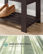 SONGMICS Bamboo Shoe Bench, 3-Tier Shoe Rack, 11.9 x 20.5 x 19.2 Inches - Image 5