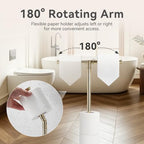 Free Standing Toilet Paper Holder, Stainless Steel Freestanding Toilet Paper Stand Gold - Image 3