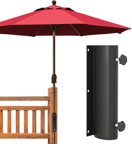EliteShade USA Patio Umbrella Mount for Deck Railing, Heavy Duty Full Aluminum Rust-Free Outdoor Umbrella Holder, Umbrella Base Stand for Balcony Handrail, Yard Porch Fence Fits 1.5"-1.9" Poles by EliteShade