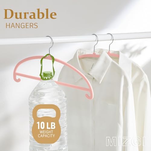 MIZGI 50 Pack Blush Pink Velvet Hangers - No Shoulder Bumps, Heavy Duty Non-Slip Chrome Hooks for Jackets, Coats, Pants - Image 5