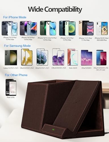 Desk Supplies Organizer, Multi-Functional Pencil Pen Holder with Wireless Charger, Desktop Stationery Organizer, Home Office Supply Storage Box Caddy (Brown) - Image 6