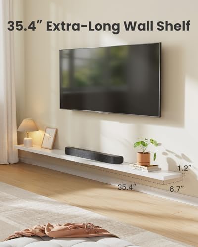 Amada 35.4" Floating Shelves for Wall Decor & Storage, Set of 3, White - Image 3