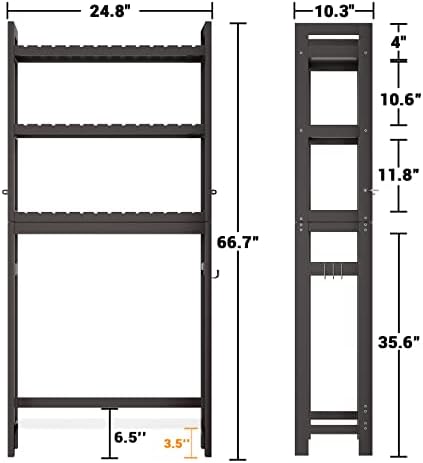 Homykic Over The Toilet Storage, 3-Tier Bamboo Bathroom Shelf, Espresso - Image 5