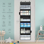 Over Door Organizer with 6 Extra Large Pockets 12 Side Pockets, Sturdy Closet Storage Rack, Hanging Storage Organizer with Clear Window for Shoes, Diaper, Bedroom, Bathroom, Black, 4-Pack - Image 7