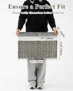 SETVSON Storage Basket with Lid, PE Rattan Woven Storage Bin, Gray - Image 2