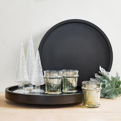 Santa Barbara Design Studio Mango Wood Lazy Susan for Table Top Turntable Charcuterie Board Serving Tray, 15.75" D x 2" H, Black - Image 3