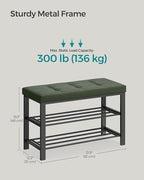 SONGMICS Shoe Bench, Storage Bench, Entryway Bench with Cushion - Image 3