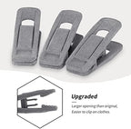Tinfol Gray Velvet Hanger Clips, 80 Pack Pants Velvet Clips, Large Opening Clothes Pin Hanger Clip, Strong Finger Flocked Clip Perfect for Slim-line Clothes Velvet Hangers - Image 3