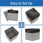Temary Fabric Cube Storage Bins 12 Inch Decorative Storage Cubes Baskets 4 Pack Foldable Cube Storage Bins for Closet, Shelves (Black&Grey) - Image 7