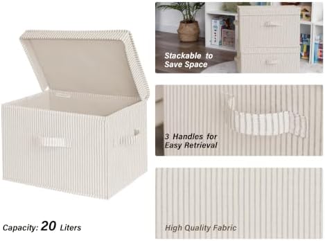 StorageWorks Fabric Storage Bins with Lids, Closet Storage Bins - Image 3