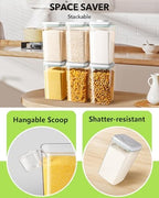 Ankou Airtight Pop Food Storage Container with Lid & 130ml Scoop, 4L/4.2qt BPA-Free Cereal, Rice, Flour, Pasta & Snack Container, Stackable & Durable,Kitchen Pantry Organizer - Image 4