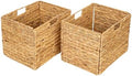 Storage Baskets，Wicker Baskets,Hyacinth Basket For Shelf,Folding 2 Packs Handmade Woven, Seagrass Baskets,Shelf Baskets For Storage Toys Books And Clothes and Other What You Want by SENRYEE