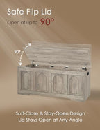 DINZI LVJ Storage Chest, Wooden Toy Box, Gray Wash 47.2" L - Image 5