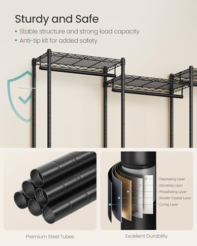 SONGMICS Closet Organizers and Storage, Clothes Rack with Shelves - Image 5
