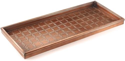 Good Directions Large Boot Tray, Circles Multi-Purpose All Weather Decorative Boot Tray, Shoes, Plants, Garage, Patio Door, Pet Bowls, 34 inch Entry Indoor Shoe Tray, Copper Finish by GoodDirections