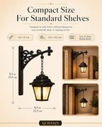 Library Lantern Decorative Bookshelf Lighting, Metal Bookend Shelf Insert with Hanging Lamp, Ghost or Happy Place Sign for Home Library, Reading Nook and Book Lover Decor(Ghost,2pcs) - Image 5