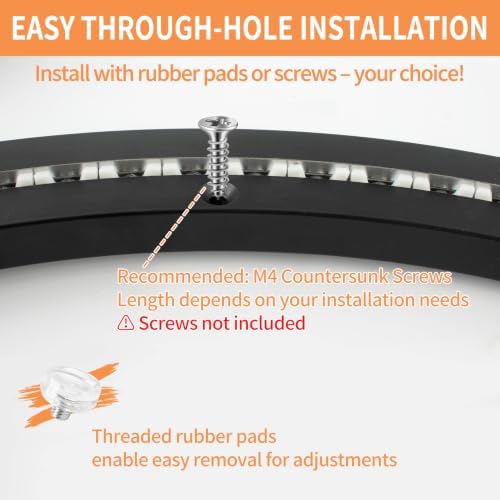 TamBee 20 Inch Lazy Susan Bearing Base, 450 LBS Load Capacity Heavy-Duty Mute Turntable Ring Lazy Susan Hardware for Dining Table, DIY Projects (Black) - Image 5