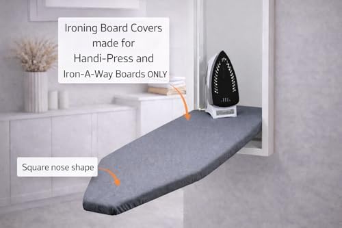 TIVIT Ironing Board Cover for Handi-Press Iron-A-Way Wall Mounted Ironing Boards 42 - 46" Long Adjustable Straps, Alumitek, Scorch Resistant, Thick Padding - Made in Italy - Oeko-TEX Certified - Image 5