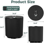 Outdoor Umbrella Stand with Hole, Umbrella Side Table, Black - Image 2