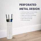 Concepts 8x20 inch Heavy Duty Metal Umbrella Stand - Durable Storage Holder for Umbrellas - Indoor and Outdoor Use - Stylish and Modern Organizer for Entryways. (White Flower Lace) - Image 4