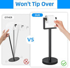Heavy Duty Toilet Paper Holder Stand, Stable Weighted Base Toilet Paper Holder Free Standing, Stainless Steel Bathroom Free Standing Toilet Paper Roll Holder, Matte Black Tissue Rack - Image 4