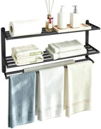 VOTZAAQ Black Towel Racks for Bathroom, Stainless Steel, 32 Inch by VOTZAAQ