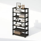Furinno Turn-N-Tube Storage Shelves Set of 2, 4-Tier Stackable Standing Shelf, Open Corner Shelf, for Organization and Storage, Living Room, Garage, Home Office, Espresso - Image 5