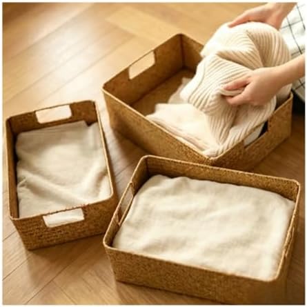 Woven Seagrass Basket Straw Wicker Storage Container - Image 3
