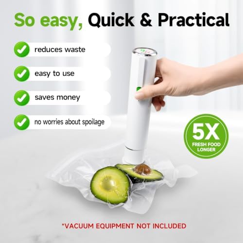 Vixino Vacuum Sealer Bags, 40 Reusable Vacuum Sealer Bags for Food, BPA-Free, Meal Prep and Sous Vide Cooking,Works for Handheld Sealer and Vac Sealer Machine with External Vacuum Systems - Image 5