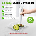 Vixino Vacuum Sealer Bags, 80 Reusable Vacuum Sealer Bags for Food, BPA-Free, Meal Prep and Sous Vide Cooking,Works for Handheld Sealer and Vac Sealer Machine with External Vacuum Systems - Image 4