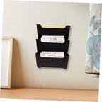 Holibanna 1Set Wall Mounted File Organizer Rack Multifunctional Clear Document Holder for Office Home Stylish Mail Receipt Magazine Storage - Image 6