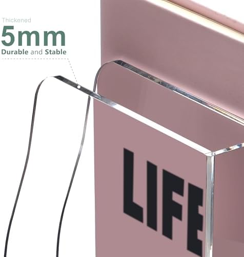 SANRUI Acrylic Magazine File Holder, 6 Vertical Compartments Desk Document Sorter Organizer, Clear Folder Rack Binder Bookstore Workspace Sorters for Office Accessories Organization Storage - Image 7