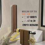 Natural Wood Folding Clothes Hanger Rack for Laundry Room, Wall Mounted Clothes Drying Rack, Laundry Drying Rack Foldable, Perfect for Small Spaces, Walnut Wood Black - Image 3