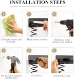 BSICPRO Hair Dryer Holder-3 in 1 Blow Dryer Holder-Metal Bathroom Hair Tool Organizer Wall Mounted-Bathroom Organizer for Hairdryer Curling Iron Flat Iron (Black) - Image 6
