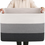 OIAHOMY 108L Extra Large Blanket Basket Dog Toy Basket radient Dark Grey by MasterofSpaceOptimization