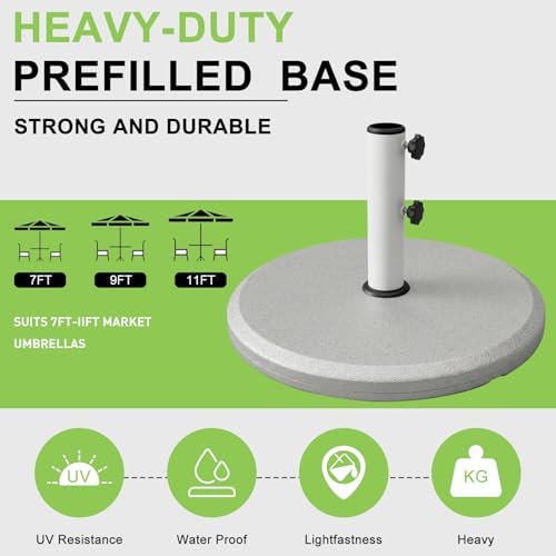 T&Jero 29 lb Round Heavy Duty Patio Market Table Umbrella Base Stand Weight Pre-Filled for Outdoor, Silver - Image 4