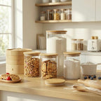 132oz Large Glass Storage Containers with Bamboo Lids for Flour & Sugar -2P - Image 6
