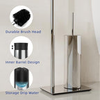 RUACQ Toilet Paper Holder Stand with Toilet Brush & Holder Set, Chrome - Image 5