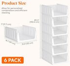 Lifewit Stacking Closet Organizers Shelf for Clothes 6 Pack 16.1" Depth - Image 2