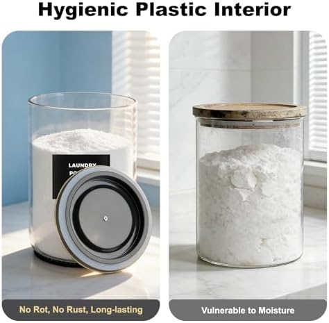 2 Pack 1 Gallon Glass Laundry Detergent Dispenser for Powder-Black - Image 7