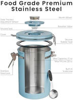 Veken Coffee Canister with Window, Airtight Stainless Steel Container, 22OZ - Image 7