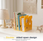 Acrylic 3 Section Magazine Vertical File Holder Organizer Book Holder Storage Box For Home And Office Cheese Shape Desktop Decorative Book Stand - Image 5